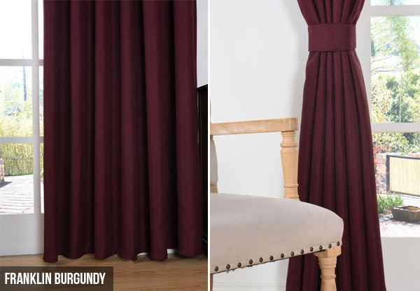 Self-Lined Pencil Pleat Ready-Made Curtain - Six Sizes & Five Designs Available