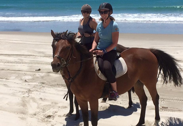 One-Hour Sundown Beach Horse Ride for Two People - Option for Four People