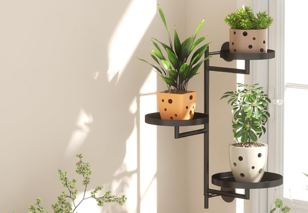 Rotating Three-Tier Wall Plant Holder