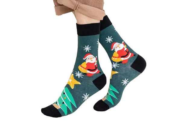Four-Pair Funny Christmas Cotton Socks with Christmas Box