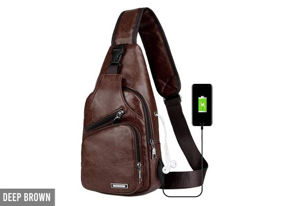 Mens PU Leather Sling Bag - Available in Three Colours