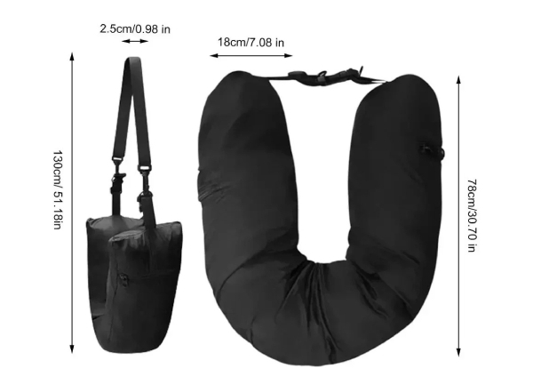 Travel Pillow With Storage Pouch - Available in Two Colours