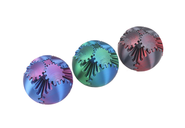 Soothing 3D Printed Gear Ball - Available in Four Styles & Option for Two