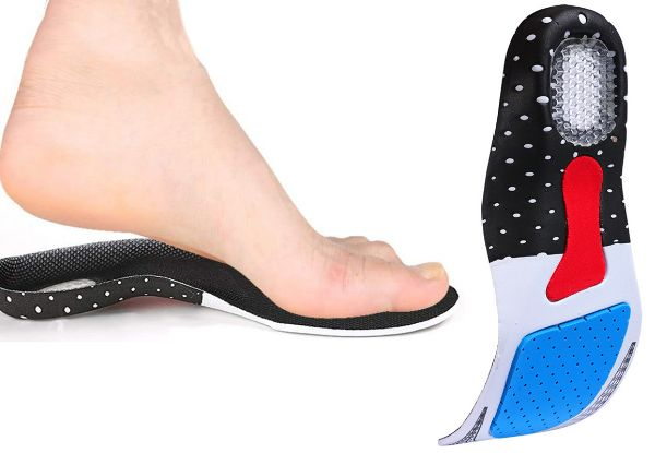 Two Pairs of Gel Arch Sports Shoe Insoles - Two Sizes Available & Option for Four Pairs