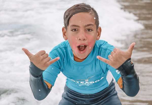 Two-Hour Surf Lesson at Te Arai & Mangawhai incl. Board & Wetsuit Hire for One Person – Option for Two People