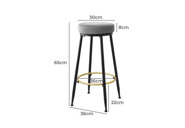 Two-Pack Levede Velvet Bar Stool - Two Colours Available