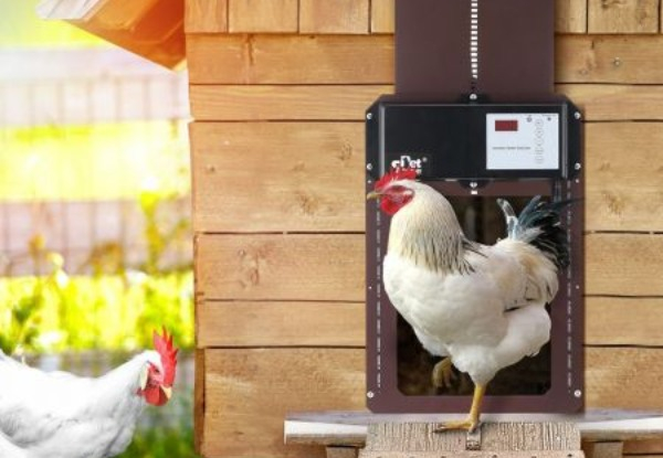 Automatic Chicken Coop Door Opener with LED Lights & Remote