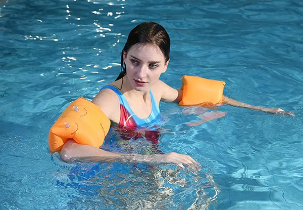 One-Pair of Inflatable Swim Arm Float Rings - Four Colours Available & Option for Two-Pairs