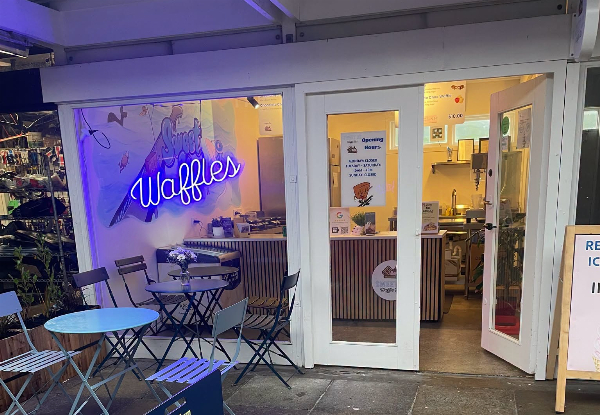 Delicious Hot Waffles at Sweet As Waffle Hut in the Surfside Mall - Options for up to Four People
