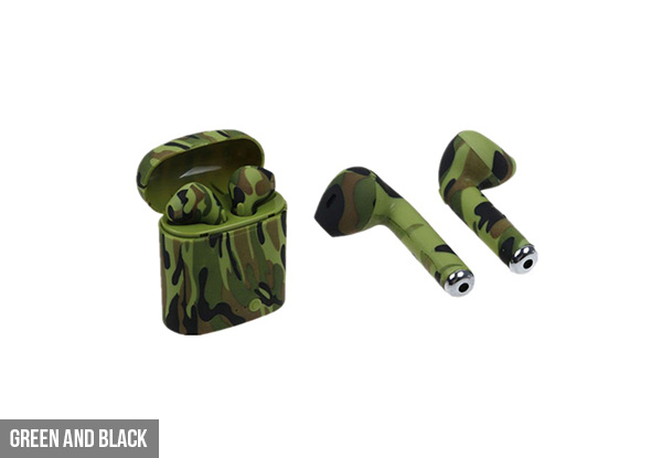 Camouflage Wireless Bluetooth Headset - Five Colours Available