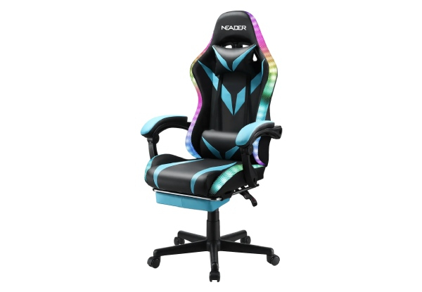 Neader High Back Gaming Office Massage Chair with Bluetooth Speaker & RGB LED Light