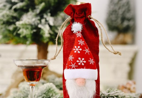 Forest Old Man Christmas Wine Bottle Bag Decor