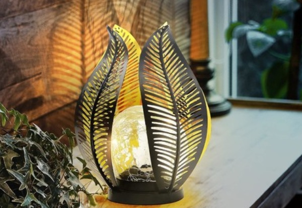 Solar Metal Palm Leaf Lights Decor