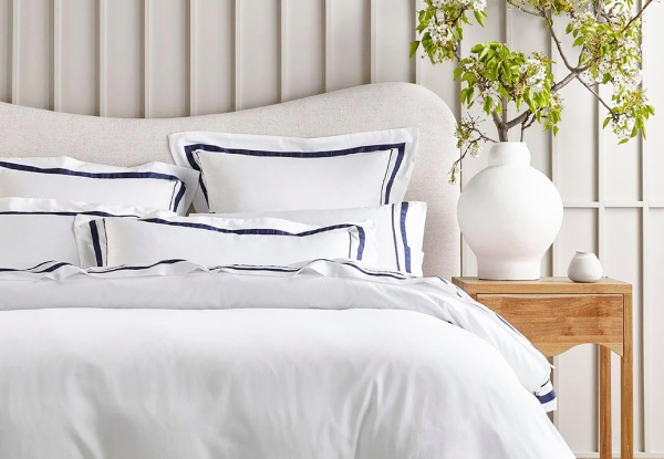 Renee Taylor Cloud Egyptian Cotton Quilt Cover Set - Available in Two Colours, Three Sizes & Option for Extra European Pillowcase