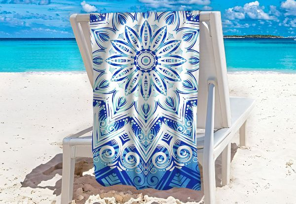 Absorbent Microfibre Beach Towel - Available in Four Styles & Options for Two-Pack