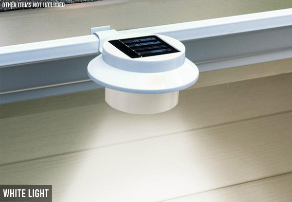 Two Solar-Powered Outdoor LED Gutter Lights - Two Options Available & Option for Four