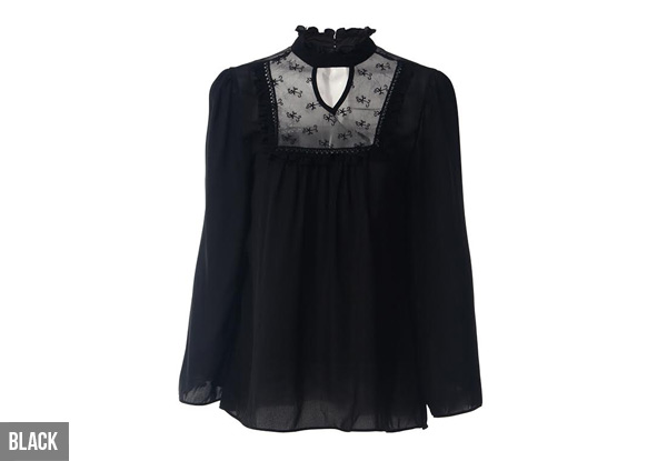 Lace Sheer Top - Four Colours & Four Sizes Available with Free Delivery