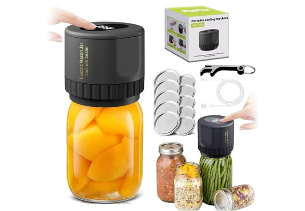Electric Vacuum Sealer Kit for Mason Jars with Can Opener - Two Colours Available