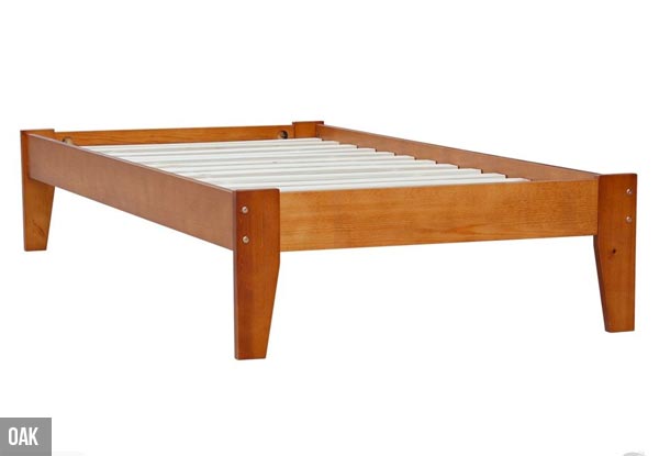 Wooden Slat Bed - Two Colours & Four Sizes Available