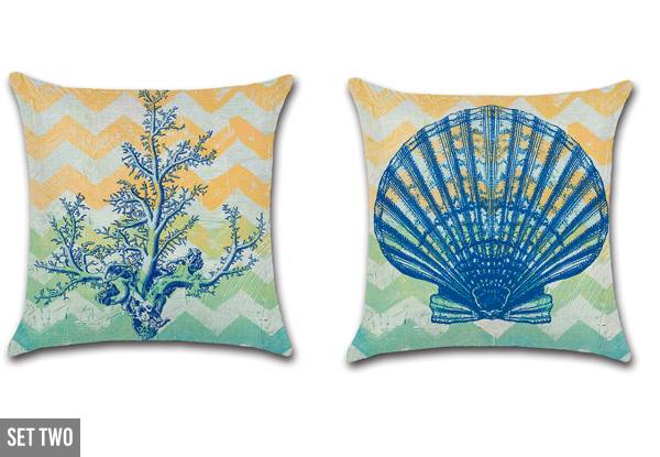 Two-Pack Ocean Themed Cushion Covers - Two Styles Available