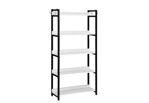 Luxsuite Five-Tier Wooden Display Bookshelf