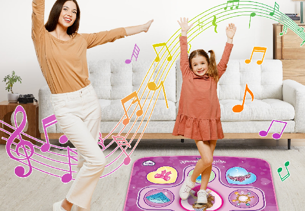 Kids Cartoon Musical Dance Mat with Lights & Adjustable Volume