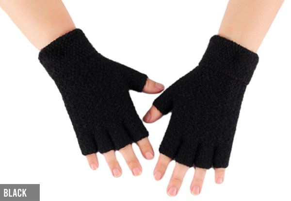 Knitted Fingerless Gloves - Four Colours & Option for Two-Pack Available