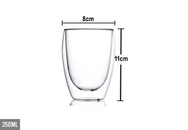 Heat Resistant Double Glass Cup Range - Four Sizes Available
