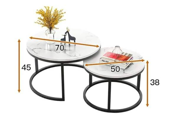 Space-Saving Round Coffee Nesting Table Set