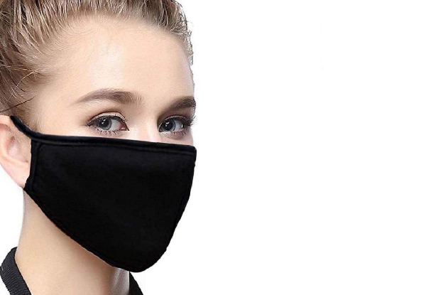 Five-Pack of Black Reusable Masks