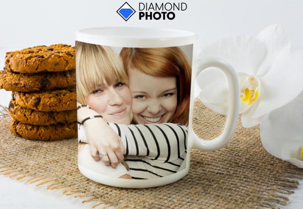 Two Standard White Mugs with Full Wrap Image - Option for a Magic Wow Mug