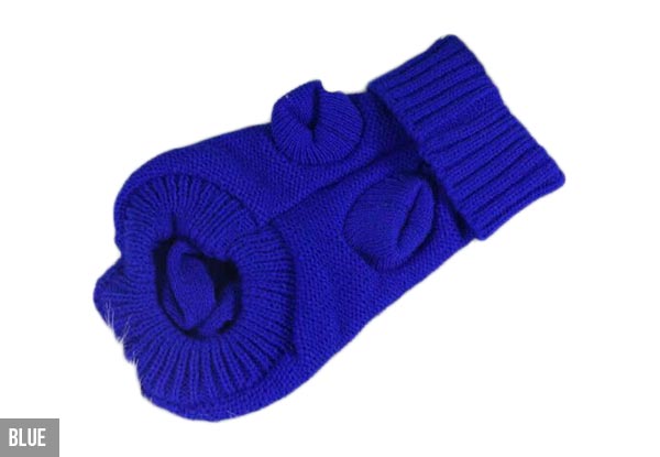 $10 for a Knitted Dog Jumper — Three Sizes & Five Colours Available