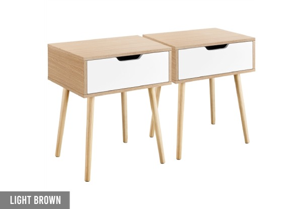 Two-Piece Mid-Century Side End Table - Two Colours Available