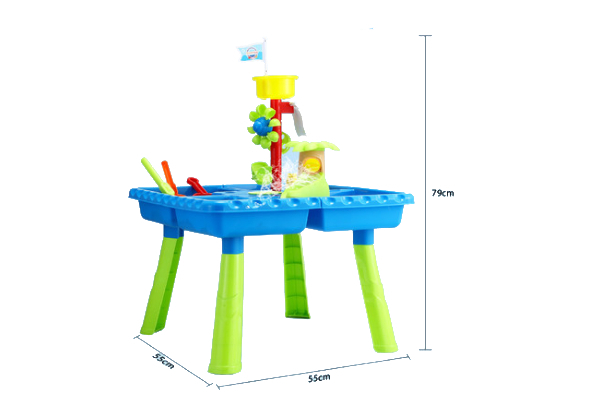 Kids Four-Compartment Sandpit Playset with Chair