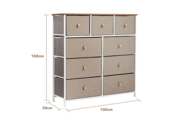 Nine-Drawer Tallboy Cabinet Dresser - Two Options Available