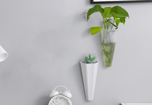 Two-Pack Wall Mounted Plant Pot - Two Colours & Two or Four-Pack Available