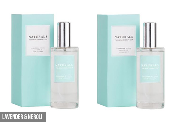 Two-Pack of The Aromatherapy Company Naturals Room Spray 100ml - Four Scents Available