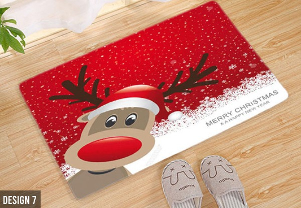 Christmas-Themed Washable Doormat - Eight Designs Available & Option for Two-Pack