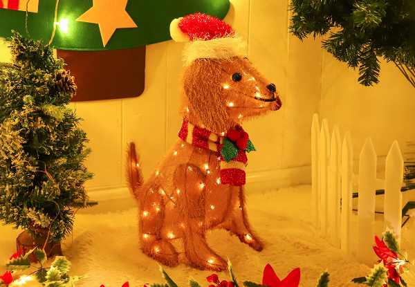 LED Christmas Dog Decoration Statue Light - Two Options Available