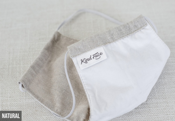 Kind Face Washable Linen Facemask - Three Sizes & Four Colours Available