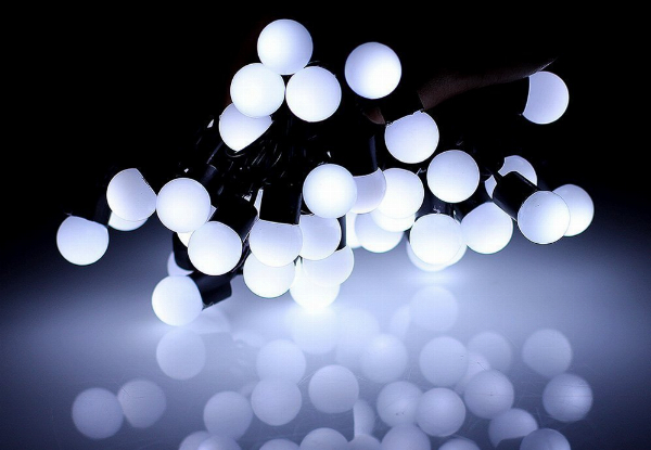 30-LED Solar Frosted Ball String Lights