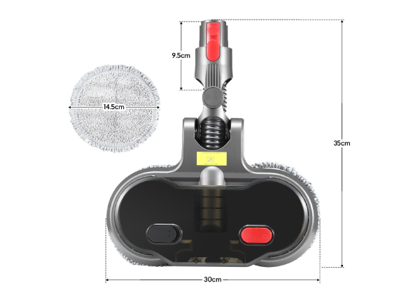 Portable Vacuum Cleaner Replacement Mop Head with Six Pads - Compatible with Dyson V7, V8, V10, V11, or V15