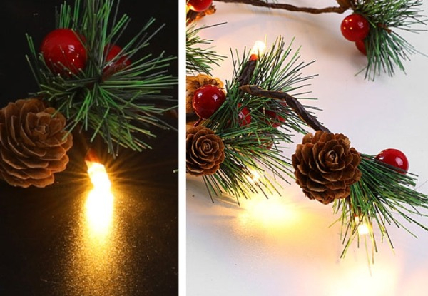 Christmas Pine Needles Colourful String Light