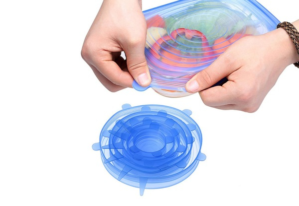 Six-Piece Reusable Silicone Stretch Lids - Two Colours & Two-Pack Available