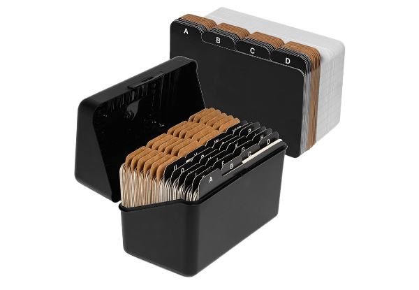 Ruled Index Card Box Set with Dividers - Available in Two Colours