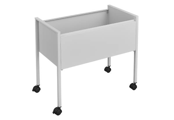 Rolling White Steel File Storage Trolley with Wheels