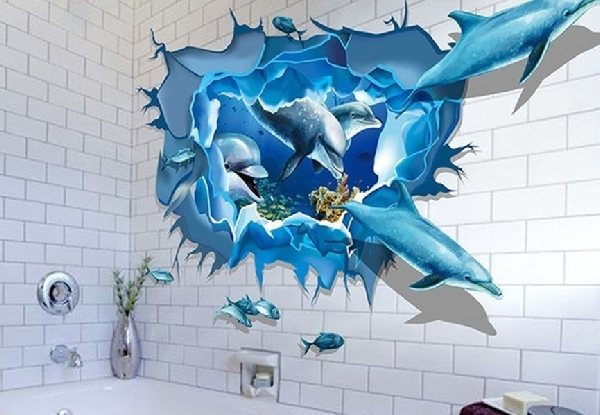 Sea Aquarium Dolphin Wall Decal - Option for Two with Free Delivery