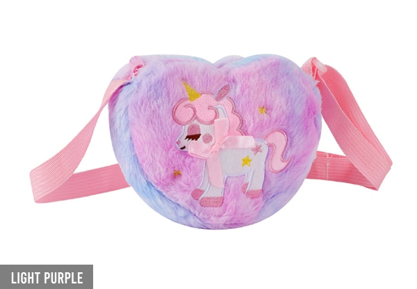 Girl's Cute Plush Unicorn Handbag - Available in Four Colours & Option for Two-Pack