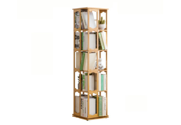 Bamboo Rotating Storage Bookshelf