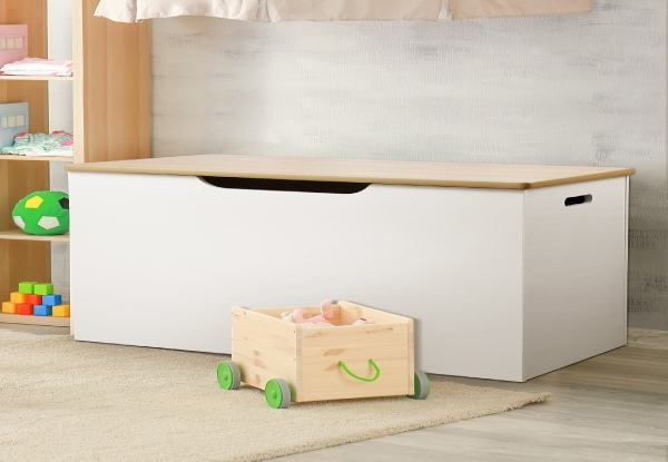 Wooden White Toy Storage Box
